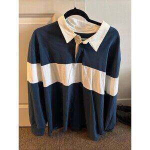 Goodfellow & Co. Men’s XL Navy & White Striped Rugby Shirt